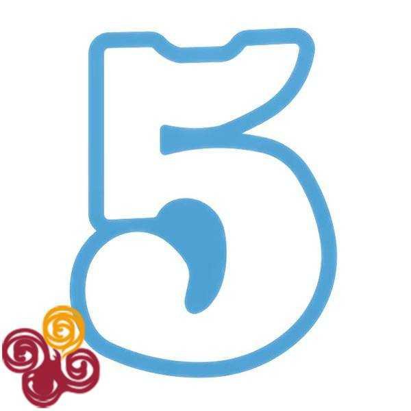Цифра 5 трафарет