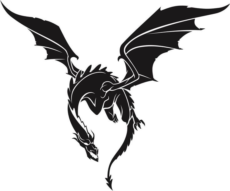 Трафарет дракона для тату