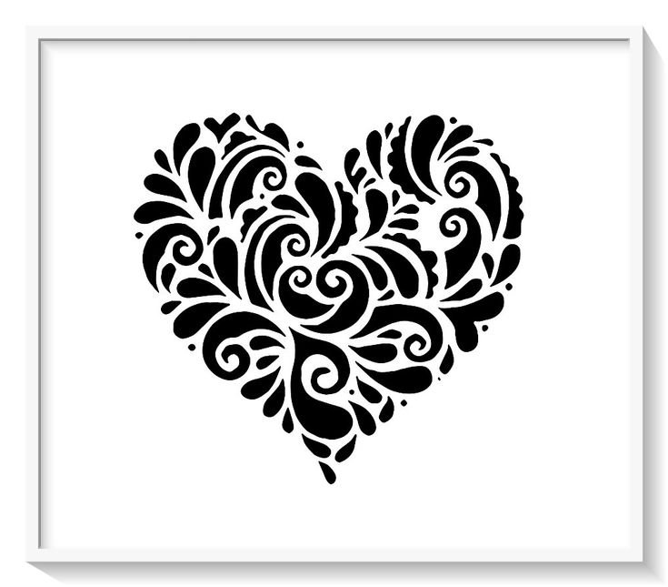 Сердце трафарет