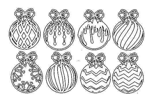 Новогодние шары трафарет