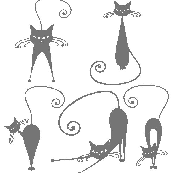 Трафареты кошек для декора стен