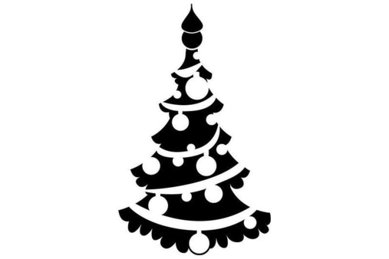 Новогодние трафареты на окна елка