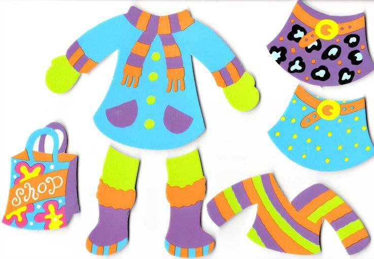 Аппликации одежда зимняя для детей