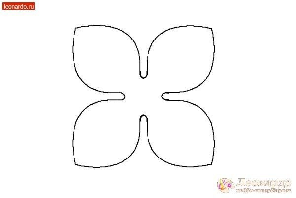 Трафарет цветка 4 лепестка