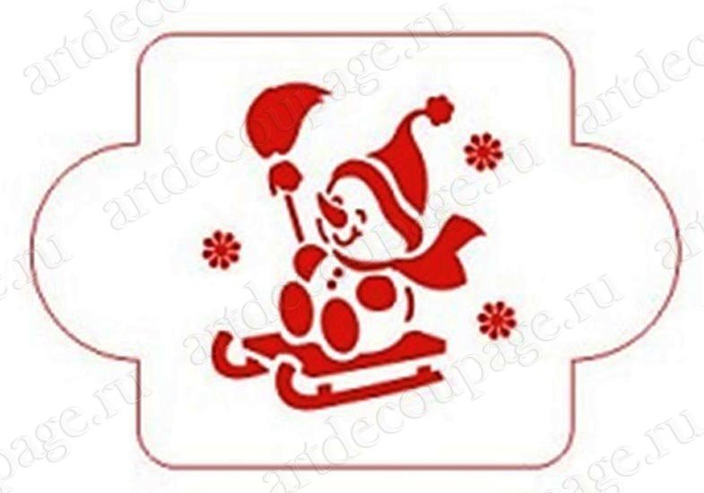 Новогодние трафареты Снеговик