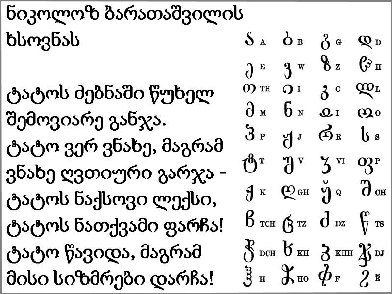 Грузинский алфавит прописные буквы