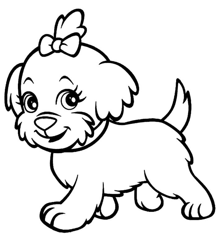 Собака раскраска для детей