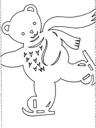 Мишка трафарет на окно