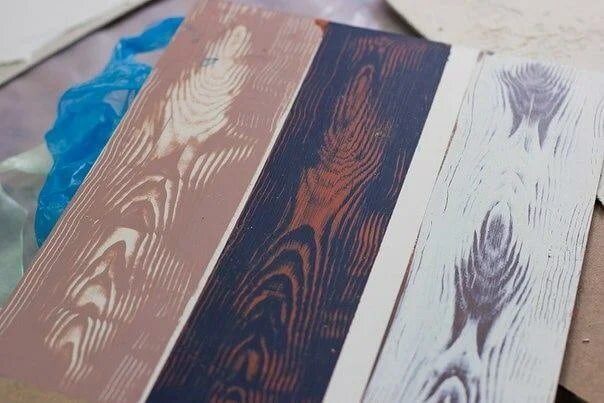 Имитация структуры дерева краской