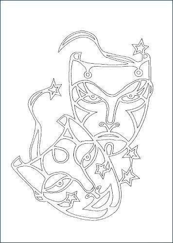 Театральная маска трафарет