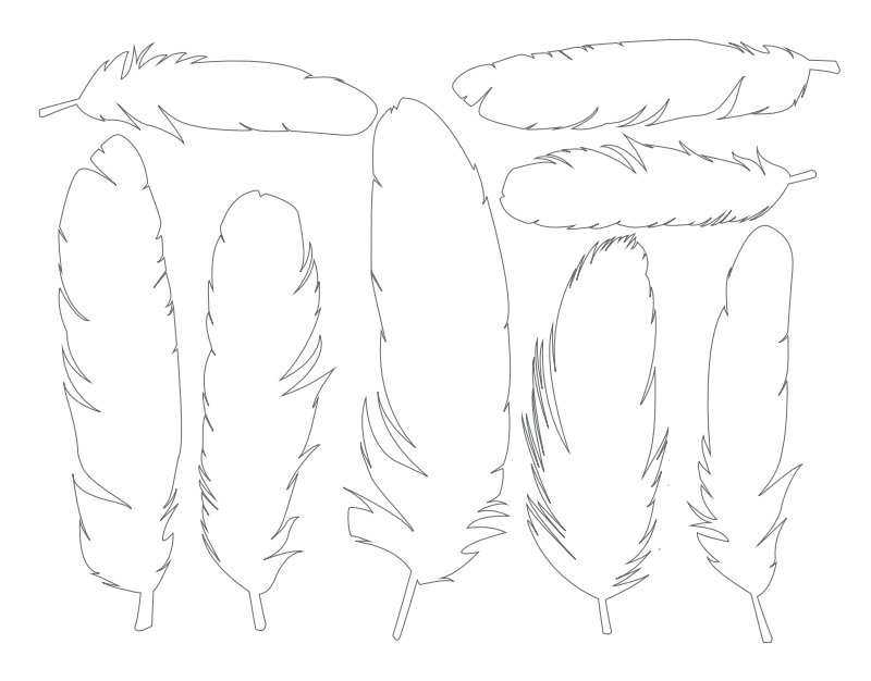 Перо трафарет для вырезания