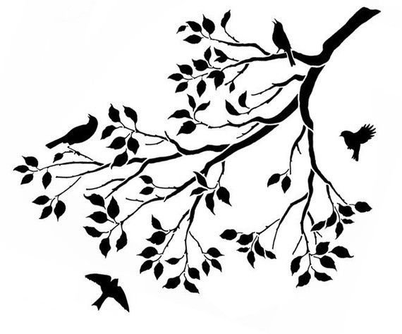 Трафарет ветки дерева