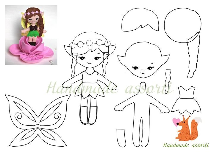 Кукла из фетра шаблон