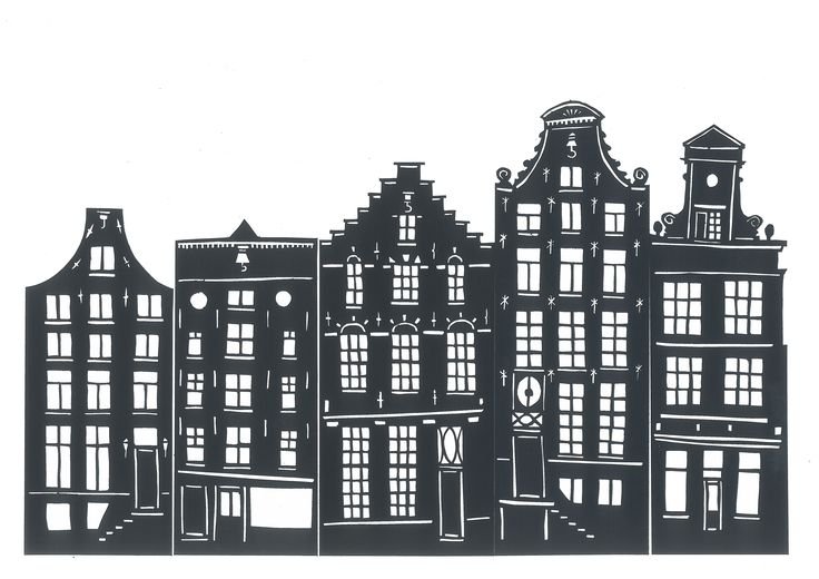 Голландские домики силуэт