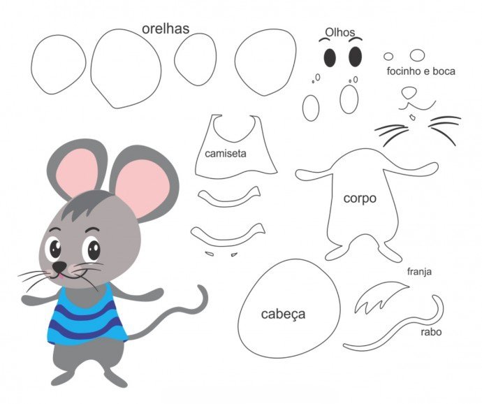 Игрушки из фетра выкройки мышь