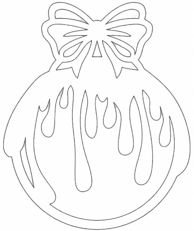 Новогодний шар на окно трафарет