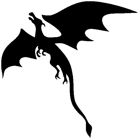 Силуэт дракона для вырезания