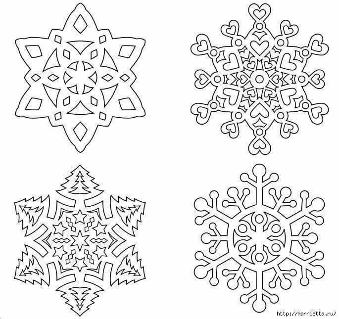Новогодние снежинки трафареты