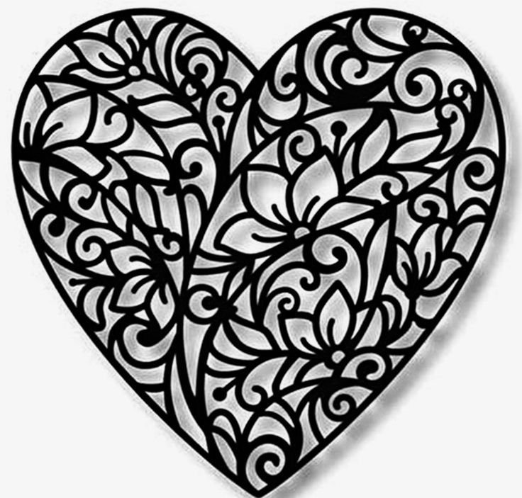 Ажурное сердце для вырезания