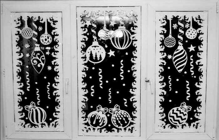 Украшение окон на новый год из бумаги