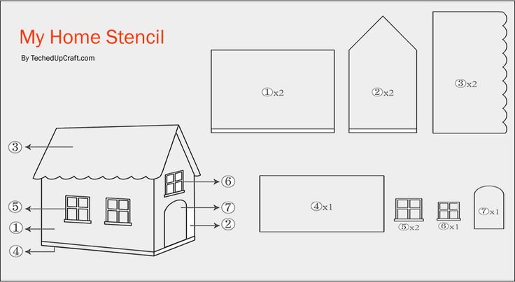 Дом 3д ручкой трафарет