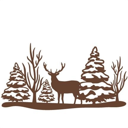 Трафарет новогодний лес