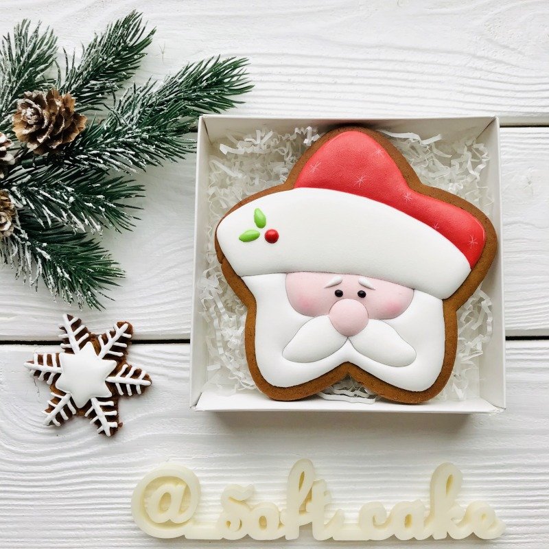 Пряник голова Деда Мороза