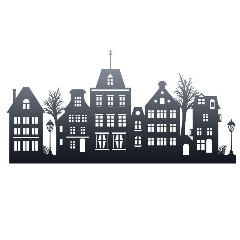 Силуэты домов города