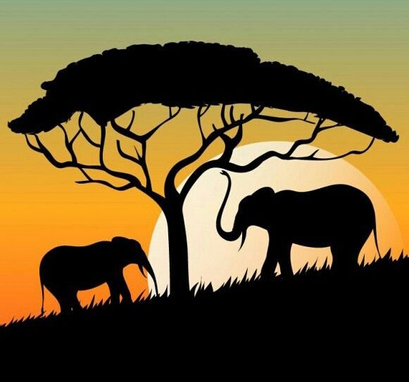 Силуэты природы и животных