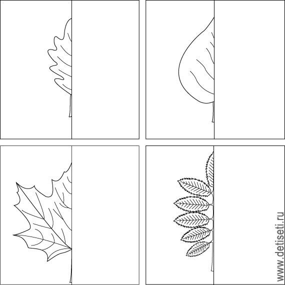 Листья деревьев задания для дошкольников