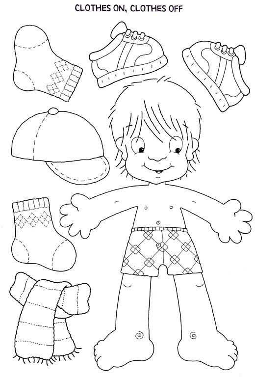 Бумажная кукла раскраска