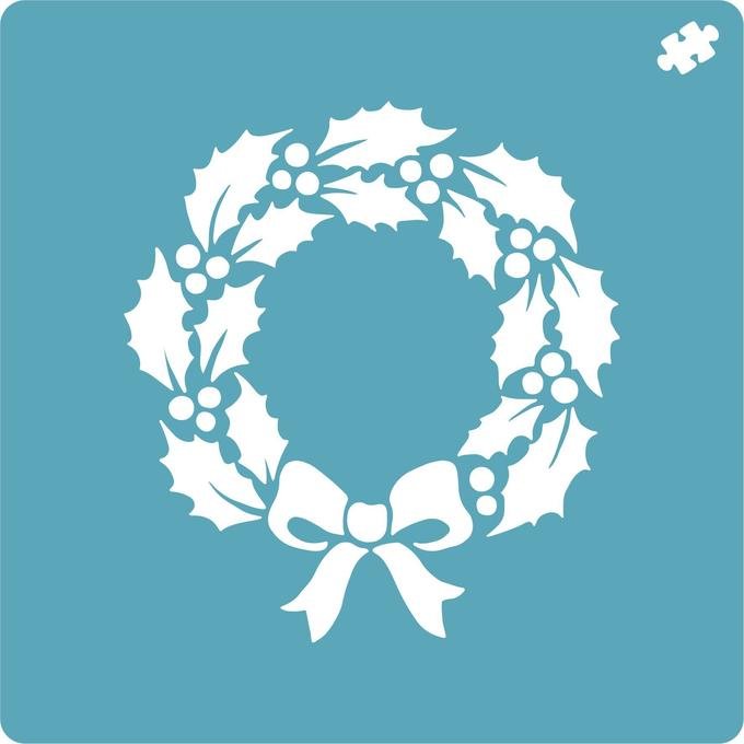 Трафарет новогоднего венка