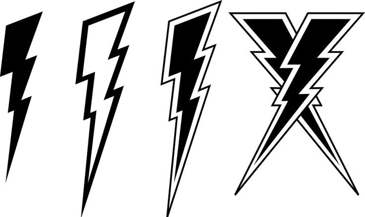 Молния трафарет