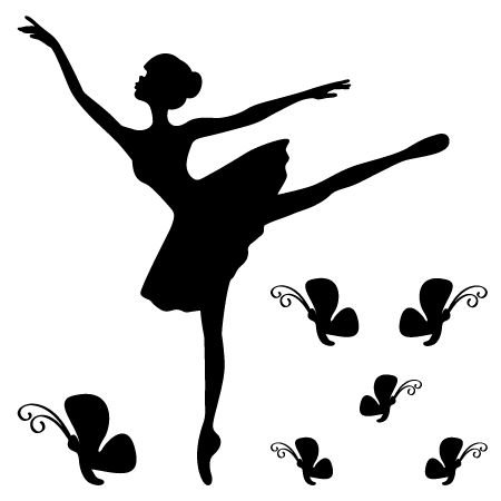 Балерина рисунок трафарет