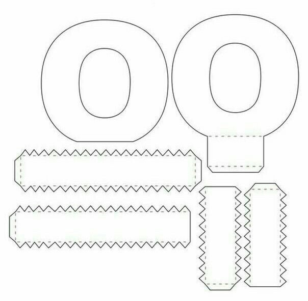 Развертка объемной буквы л