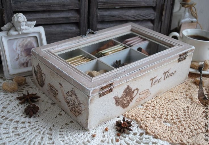 Чайная коробка декупаж