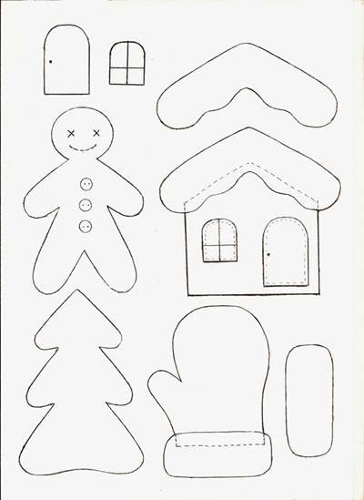 Елочная игрушка домик из фетра выкройка