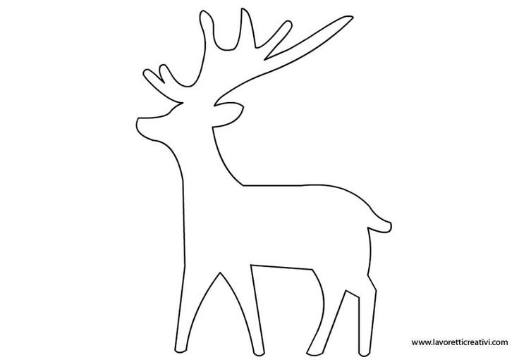 Новогодний олень контур