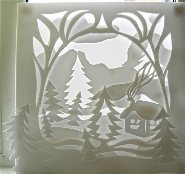 Новогодний декор из потолочной плитки