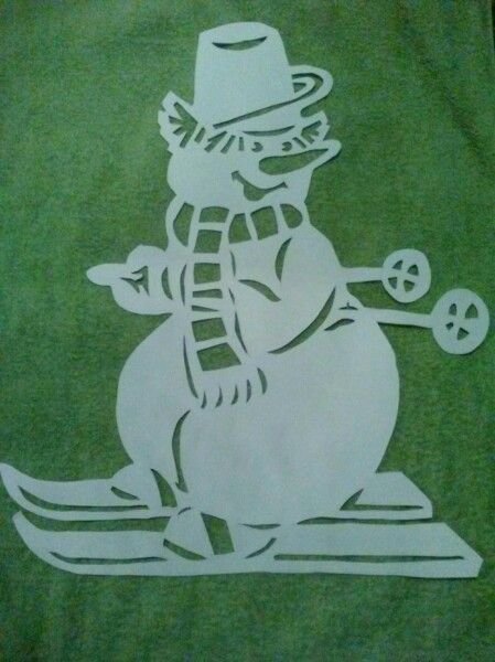 Вытынанки Снеговик