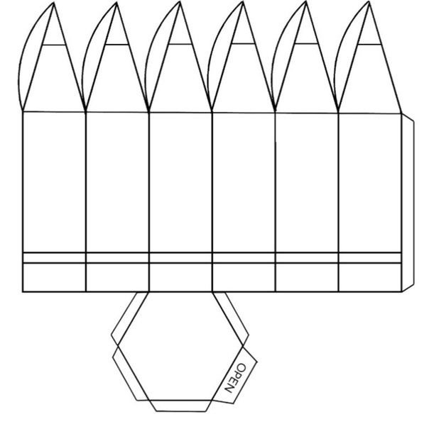 Развертка коробки карандашей