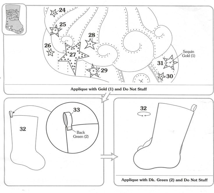 Сапожок из фетра на новый год выкройки