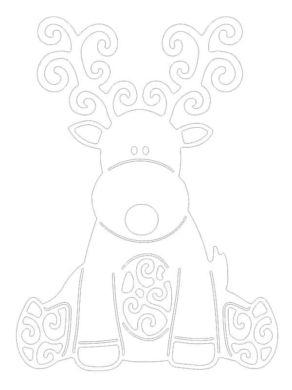 Олени трафареты для вырезания на окна