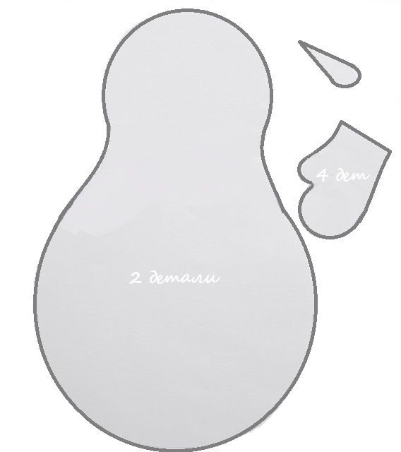 Выкройка снеговика