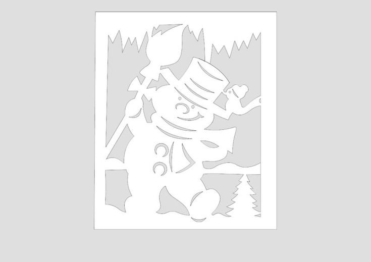 Новогодние вырезалки на окна трафареты