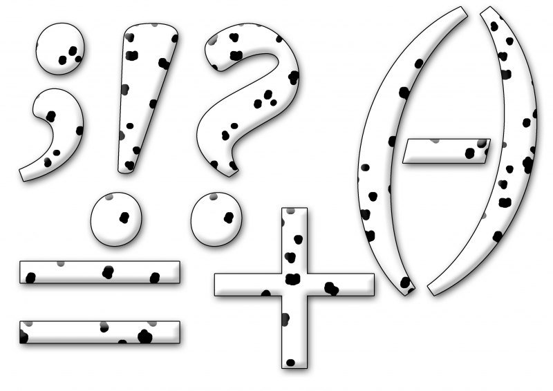 Объемные знаки препинания