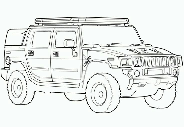 Раскраска джип Хаммер