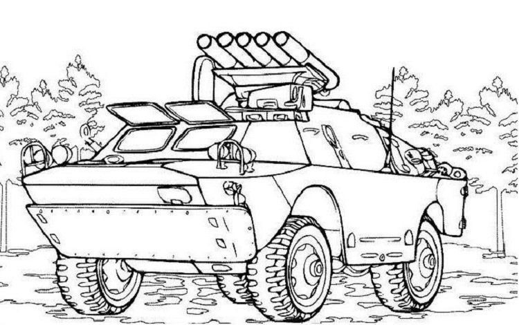 Раскраска Военная техника БТР