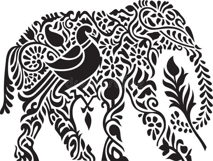 Индийский орнамент трафарет