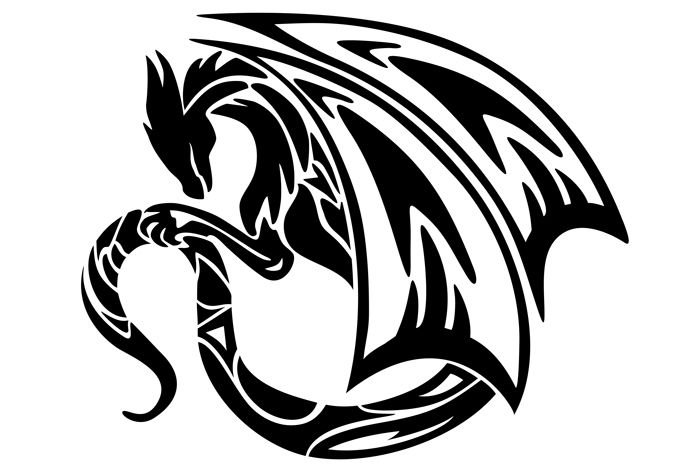 Тату трайбл дракон